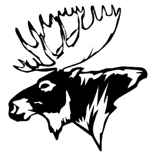 Fashion 14.5*15.2CM Moose Head Bow Car Stickers Hunting Car Styling Motorcycle Decal Accessories Black/Silver C9-2159