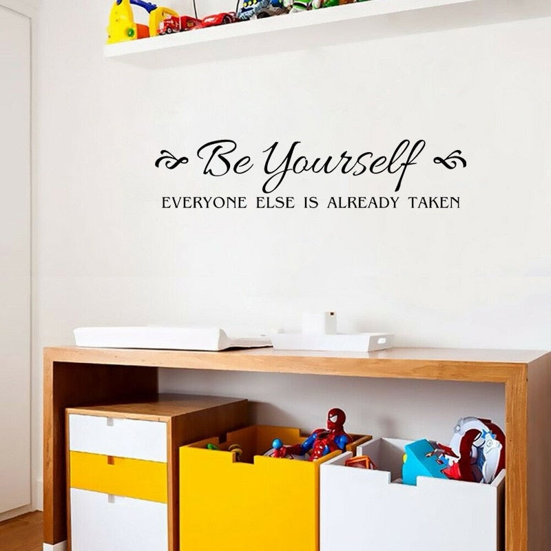 Hot 76CM*17.3CM Be Yourself Everyone Quotes Home Decor  Decal PVC  Wall Stickers  W1-157