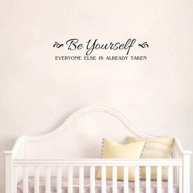 Hot 76CM*17.3CM Be Yourself Everyone Quotes Home Decor  Decal PVC  Wall Stickers  W1-157