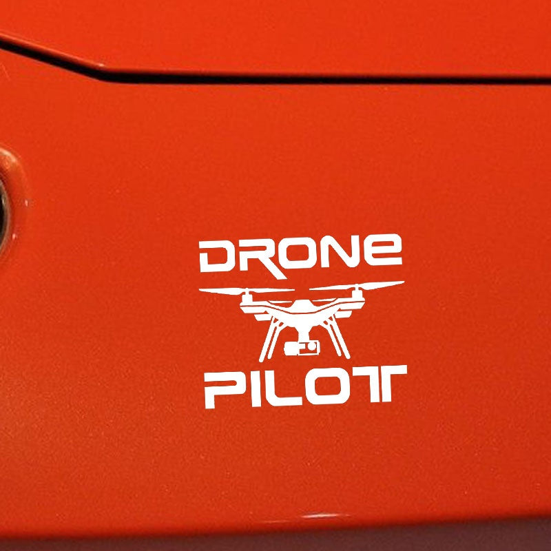 14.6CM*11.9CM Car Sticker  " DRONE PILOT " UAV Drone Vinyl Decal Black/Silver C3-0189