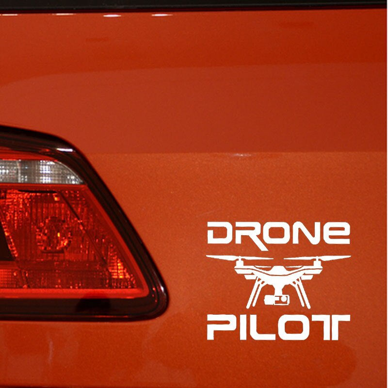 14.6CM*11.9CM Car Sticker  " DRONE PILOT " UAV Drone Vinyl Decal Black/Silver C3-0189