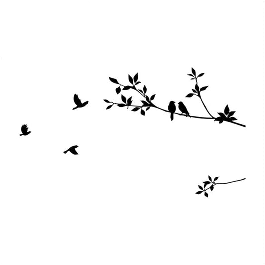 New Hot 14.3cm*8.3cm Bird Tree Branch  Car Styling Vinyl Stickers Decals Black/Silver S3-5002