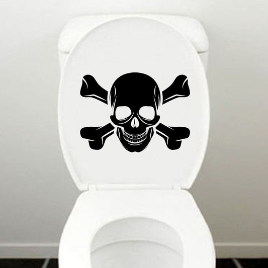 Pirate Skull Bones Fashion Bathroom Wall Decals Toilet Stickers Decor Vinyl 6WS0230