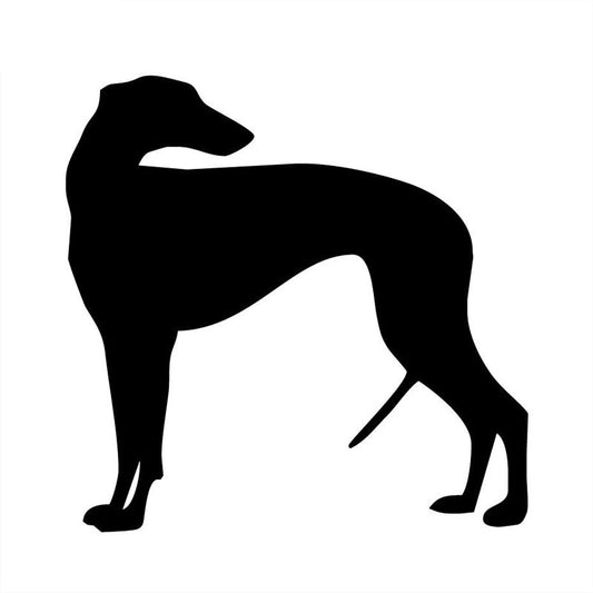 13*13CM Greyhound Dog Vinyl Decal Car Sticker Classic Cartoon Animal Car Accessories Black/Silver C6-1352