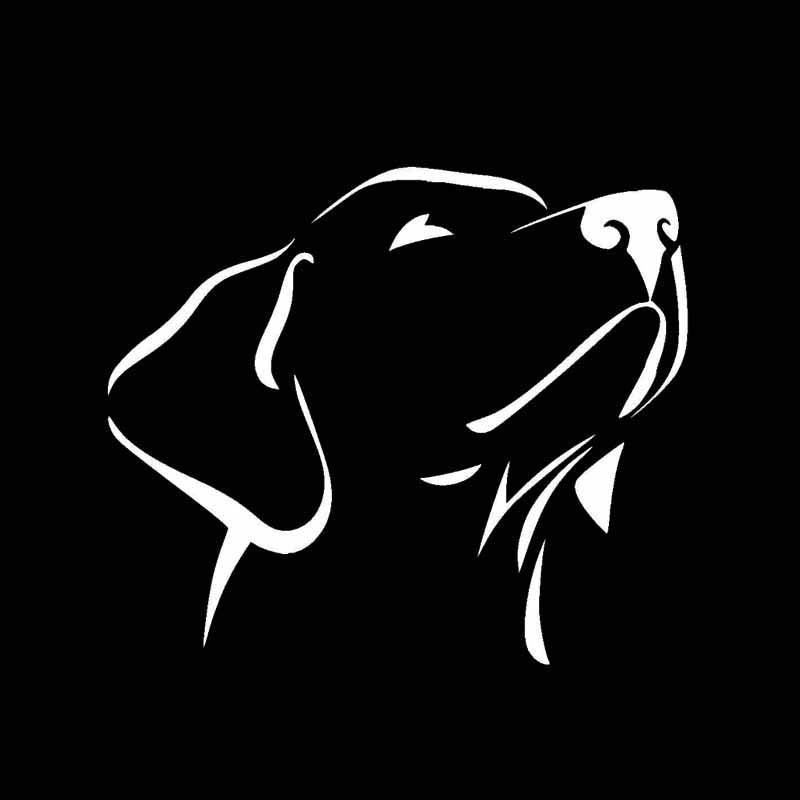 High-quality 14CM*12CM Labrador Retriever Waterproof Vinyl Car Sticker Scratched Shelter Black/Silver C2-3141