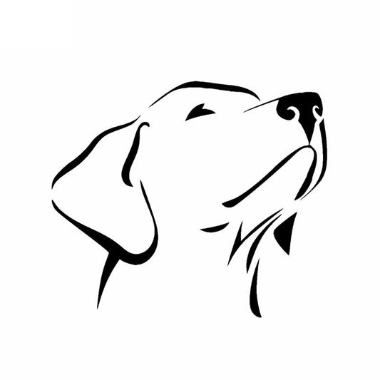 High-quality 14CM*12CM Labrador Retriever Waterproof Vinyl Car Sticker Scratched Shelter Black/Silver C2-3141