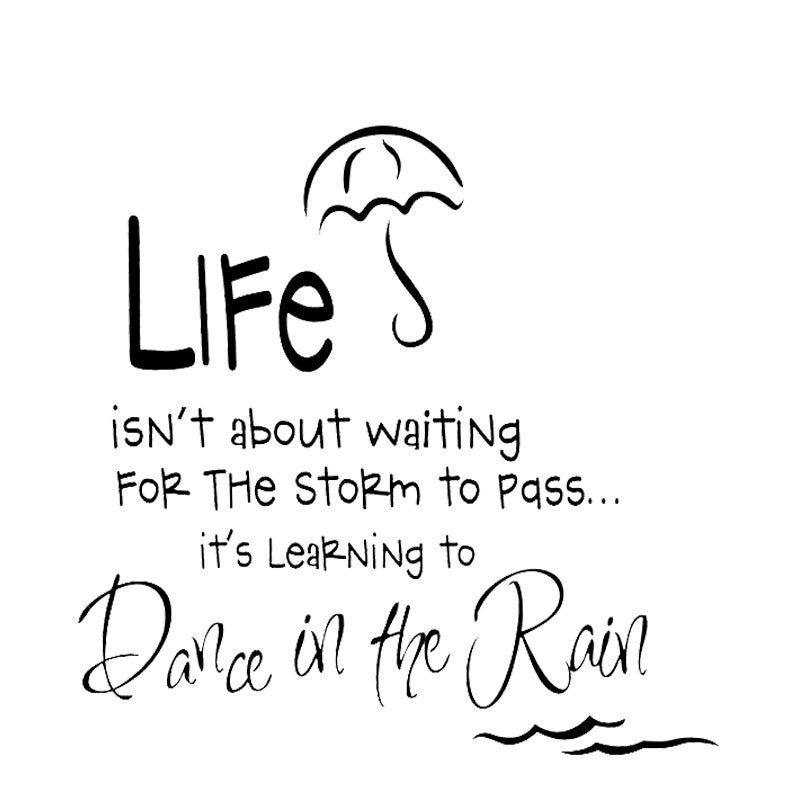 Fashion 54CM*63.4CM Life Dance in the Rain Living Room PV CArt Removable Letter Wall Sticker W1-1001