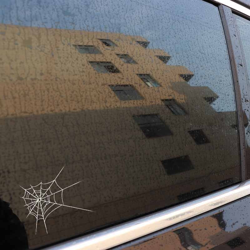 14.5CM*12.6CM Original Spider Cobweb Minimalist Vinyl Decal Car Sticker Delicate Black/Silver C19-0705