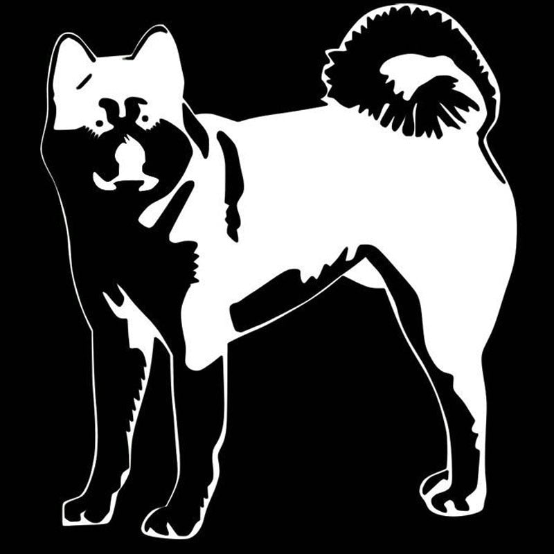 New Brand 13.4*15.2CM Akita Dog Animal Vinyl Decals Funny Car Styling Decoration  Stickers Black/Silver C6-1691