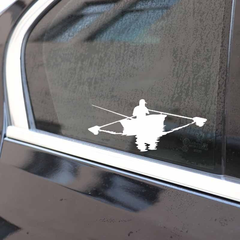 16.5CM*7.2CM Fishman Boat Fishing Car Sticker Vinyl Decal Decor Black/Silver C24-0955