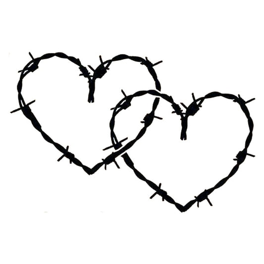 Fashion 20.3cm*13.5 Barb Barbed Wire Hearts Vinyl Car-Styling Stickers Decals Black/Silver S3-4963