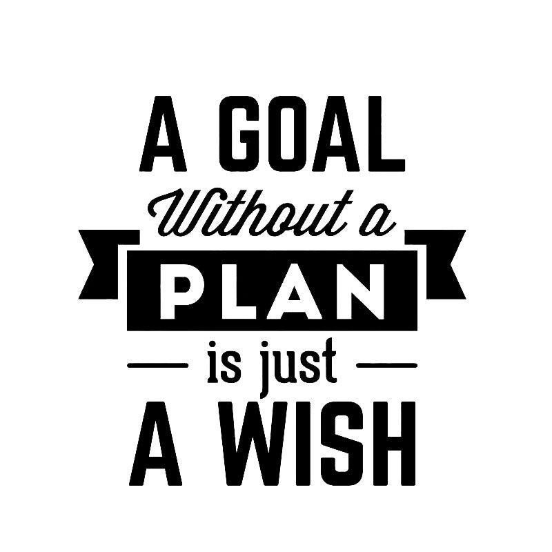 New Hot 55CM*55CMGoal Without Plan Is A Wish Inspirational Home Decor PVC Decal Wall Sticker W1-1023
