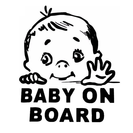 Fashion 13.1*15.2CM Lovely Child BABY ON BOARD Safety Sign Car Stickers And Decal Vinyl Car Styling Black/Silver C9-2319