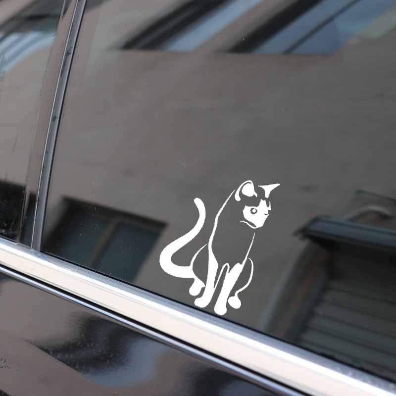 9.1CM*14CM Kitten Siamese Cat Cute Pet Animal Art Car Stickers Vinyl Decal Black Silver C10-02412
