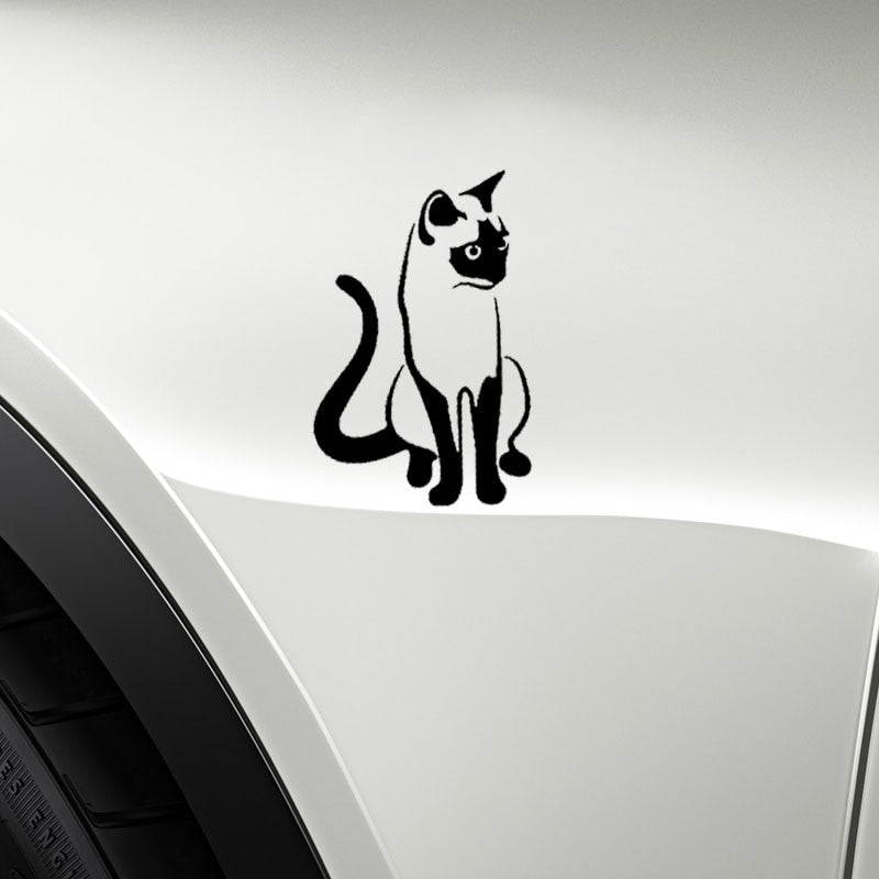 9.1CM*14CM Kitten Siamese Cat Cute Pet Animal Art Car Stickers Vinyl Decal Black Silver C10-02412