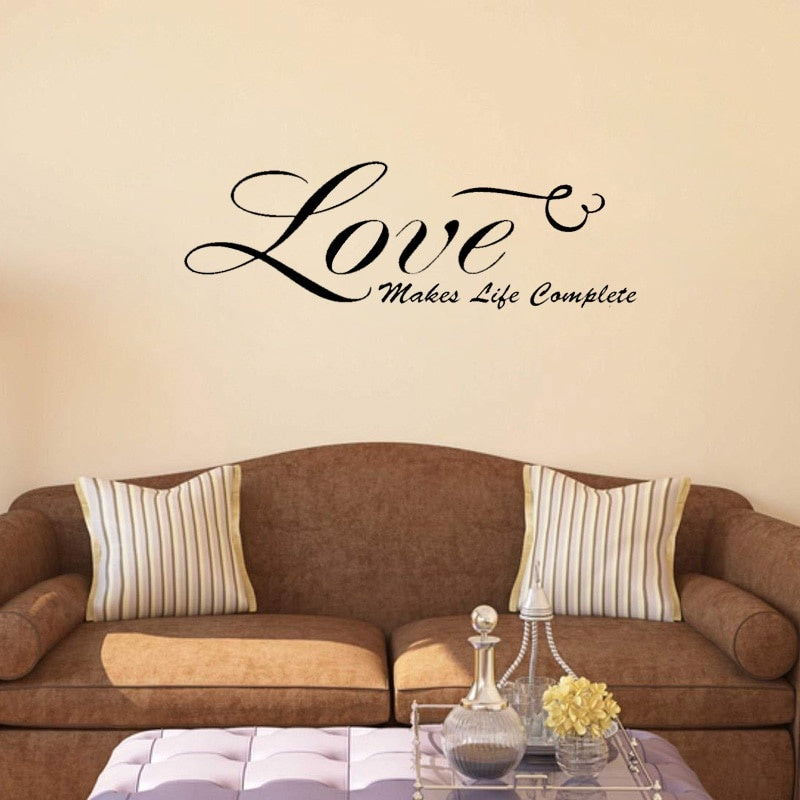 2020 NEW 65CM*21.3CM Love Makes Life Complete Art  Decor   PVC Wall Sticker W1-170