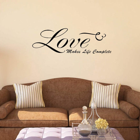 2020 NEW 65CM*21.3CM Love Makes Life Complete Art  Decor   PVC Wall Sticker W1-170