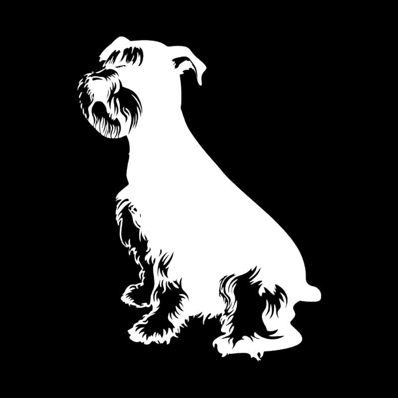 10CM*13CM Schnauzer Dog Art Decor Vinyl Car Decal Stickers Black/Silver C10-00283