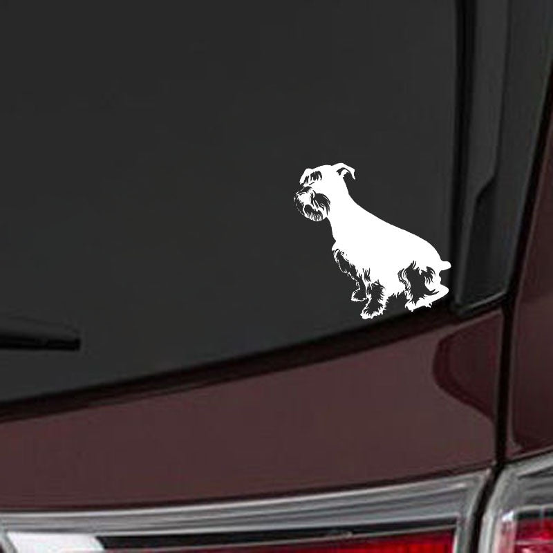 10CM*13CM Schnauzer Dog Art Decor Vinyl Car Decal Stickers Black/Silver C10-00283