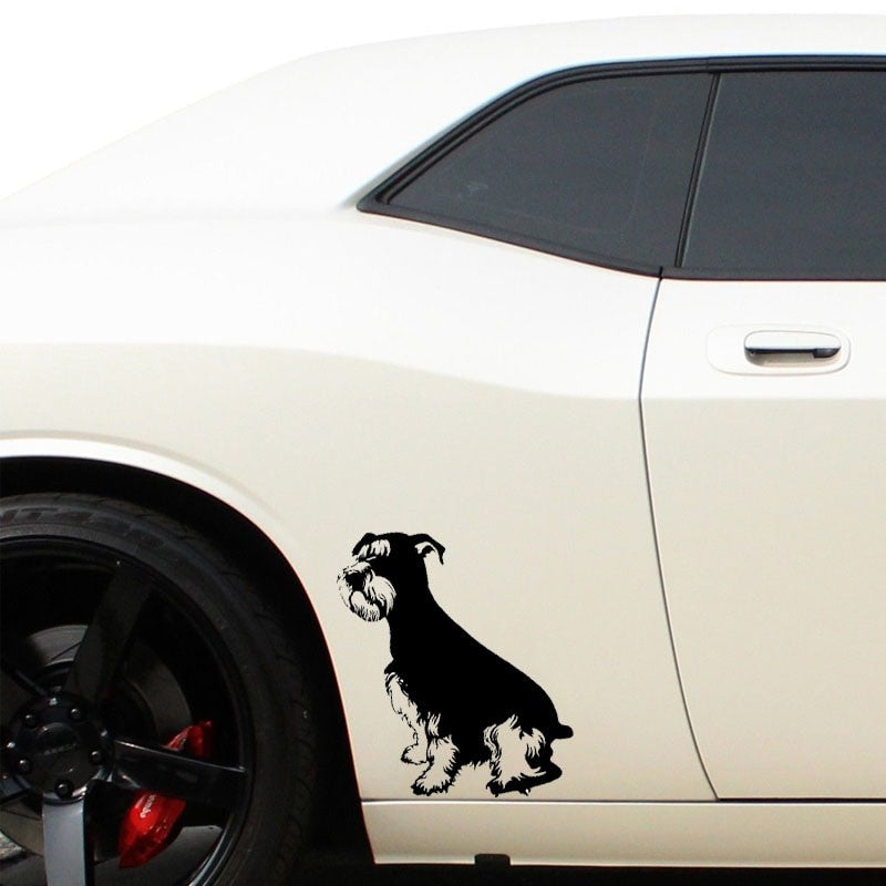 10CM*13CM Schnauzer Dog Art Decor Vinyl Car Decal Stickers Black/Silver C10-00283