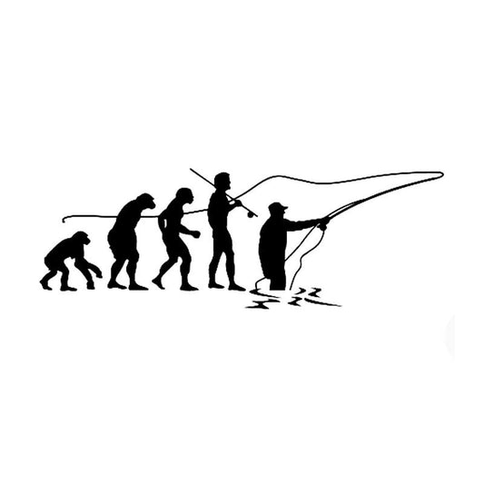 16.5cm*5.7cm Evolution OF FLY FISHING  Vinyl  Decor Decals Car Sticker Black Silver C11-0190