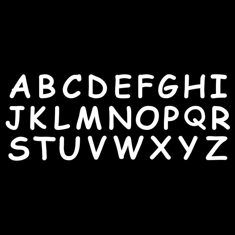 New Brand 25.7*10CM Alphabet Letters A To Z Funny Custom Car Body DIY Decals Vinyl Car Styling Car Stickers Black/Silver C9-1374