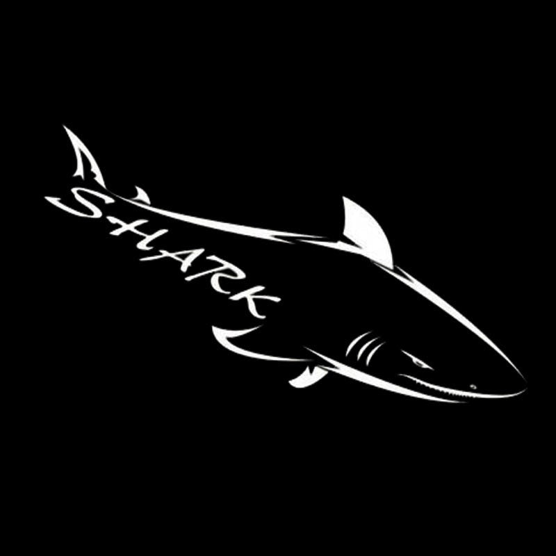 High-quality 15.5cm*8.9cm Creative Animal Shark Cool Body Accessories Car Stickers C5-1816