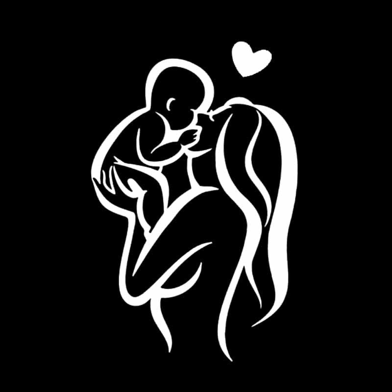 Fashion 9.7CM*15CM Baby On Board Mom Fun Lovely Sticker Vinyl Decal Car Black/Silver C10-00538