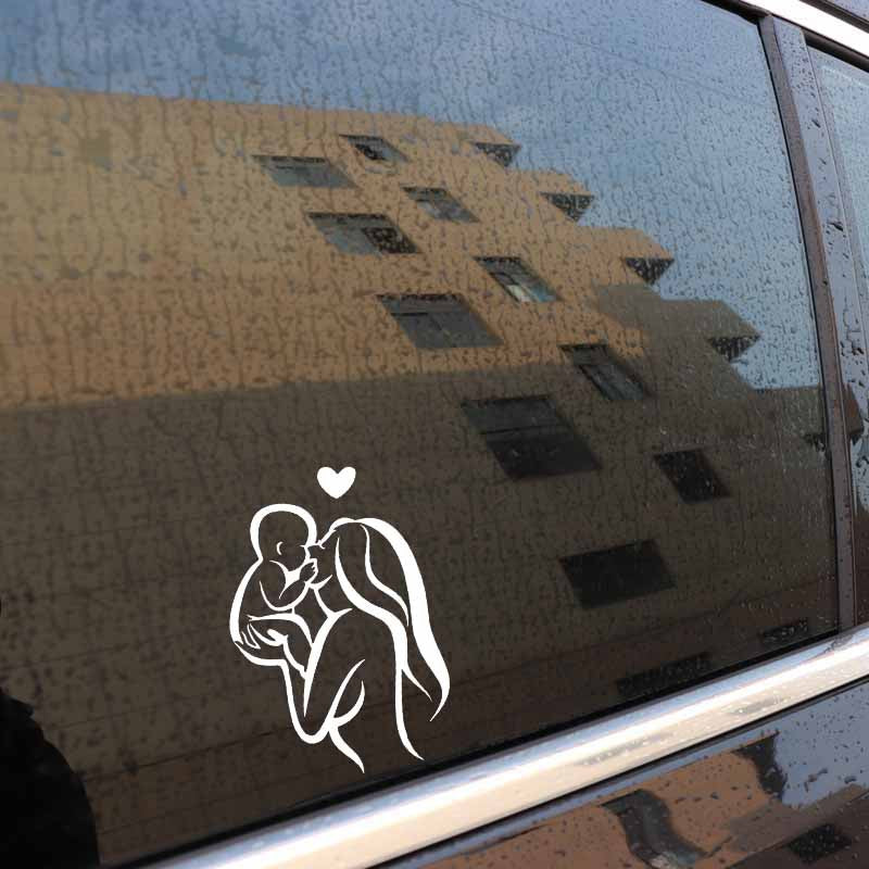 Fashion 9.7CM*15CM Baby On Board Mom Fun Lovely Sticker Vinyl Decal Car Black/Silver C10-00538