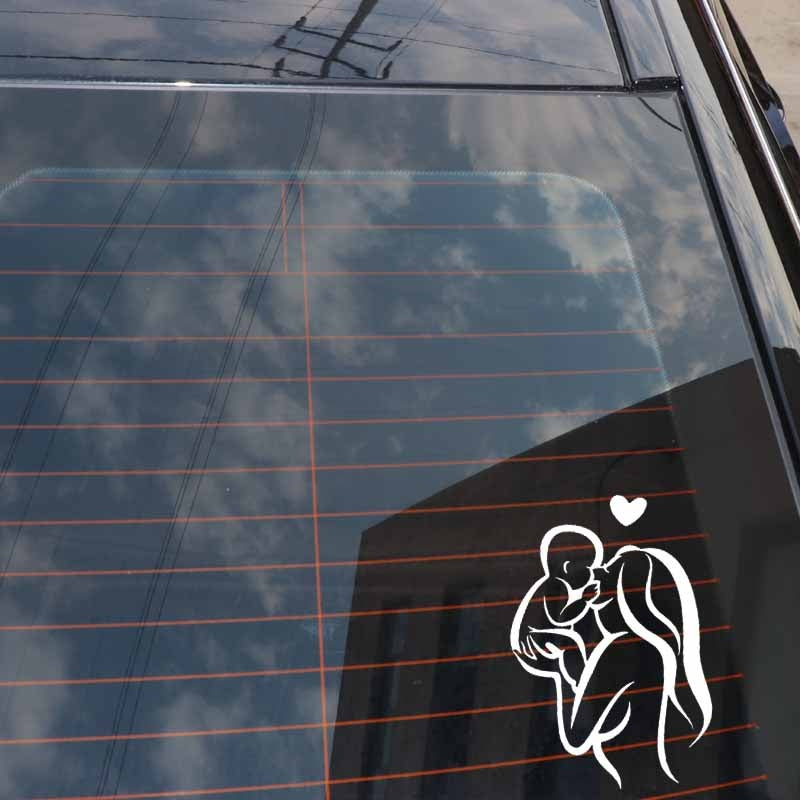 Fashion 9.7CM*15CM Baby On Board Mom Fun Lovely Sticker Vinyl Decal Car Black/Silver C10-00538