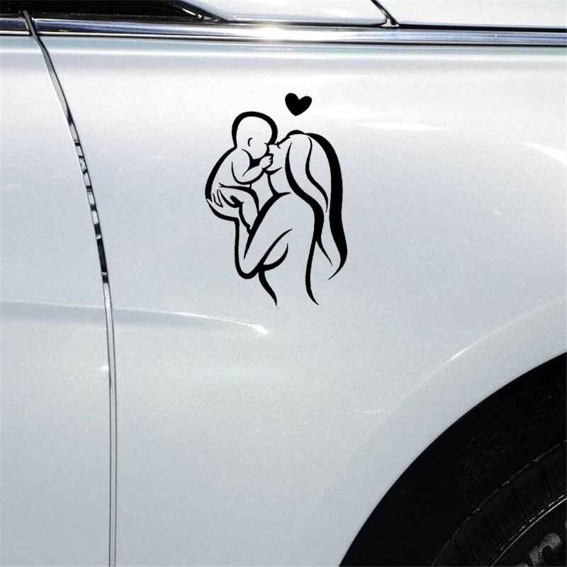 Fashion 9.7CM*15CM Baby On Board Mom Fun Lovely Sticker Vinyl Decal Car Black/Silver C10-00538