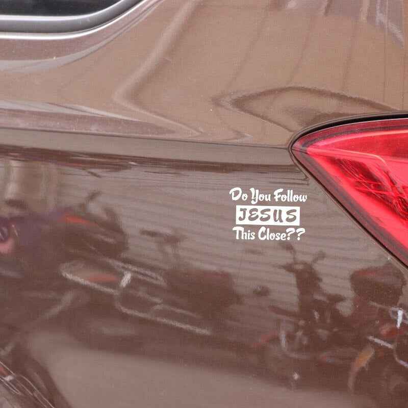 15.5CM*10.4CM Religion Do you Follow Jesus This Close Christian Church Truck Car Sticker Vinyl Decal Black/Silver C3-1444