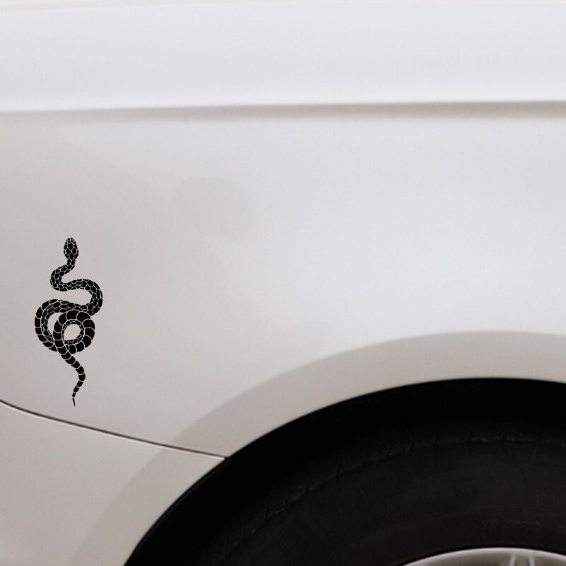 Hot 6.7CM*16.3CM Horror Snake Bumper Creative Decoration Car Sticker Vinyl Decal Black/Silver C4-1538