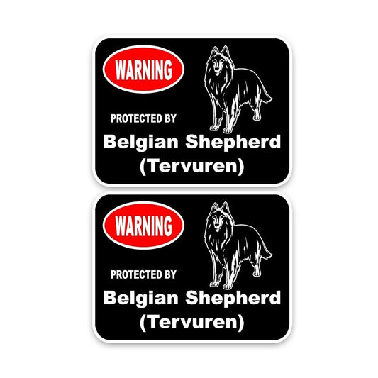 15*11.4CM 2X Belgian Shepherd Tervuren Guard Dog Personality Retro- Car Sticker Decals C1-4452