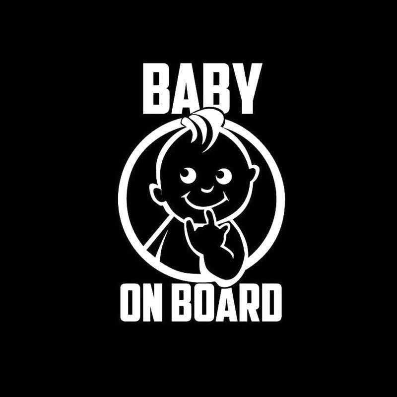 9.8CM*15.2CM Baby On Board Boy Funny Car Sticker Decal Vinyl Black Black/Silver C10-00144