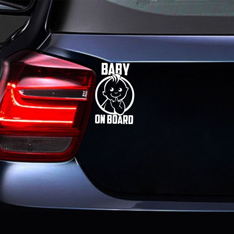 9.8CM*15.2CM Baby On Board Boy Funny Car Sticker Decal Vinyl Black Black/Silver C10-00144