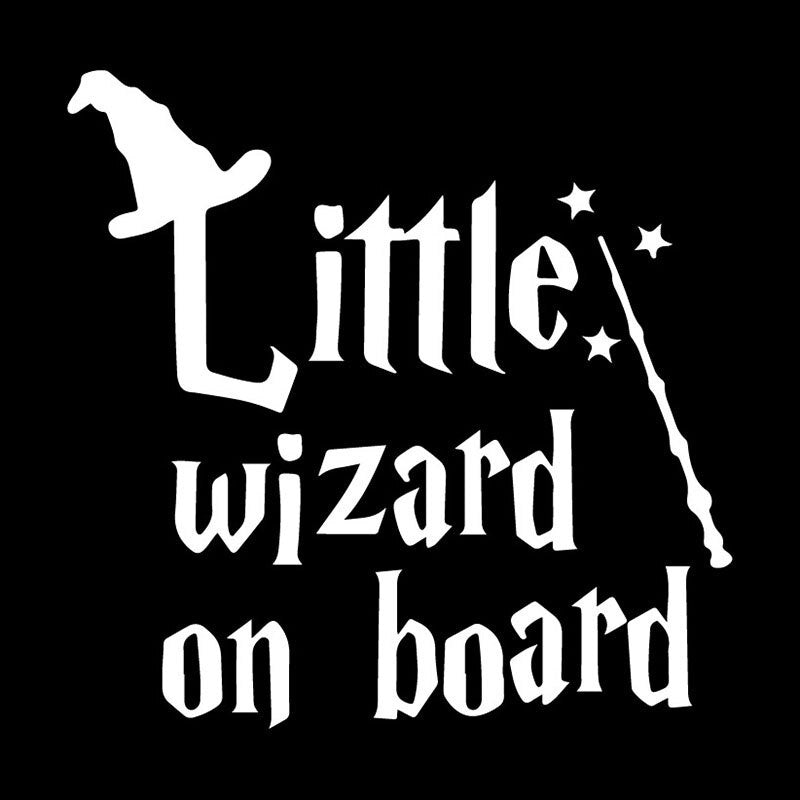 New Brand 17.8X17.5CM LITTLE WIZARD ON BOARD Rear Windshield Car Sticker Warning Vinyl Decals C25-0412