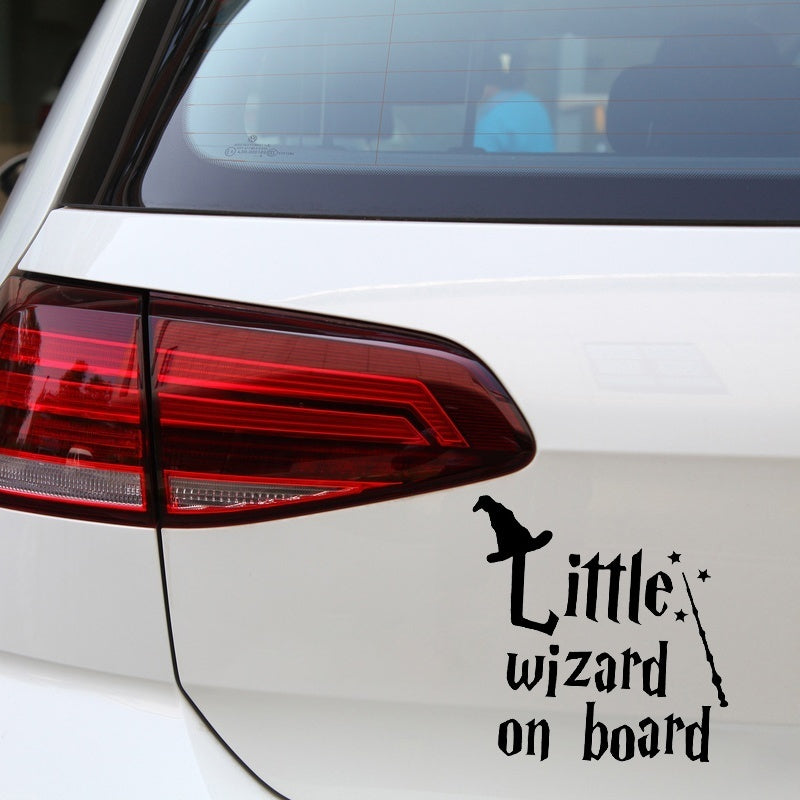 New Brand 17.8X17.5CM LITTLE WIZARD ON BOARD Rear Windshield Car Sticker Warning Vinyl Decals C25-0412