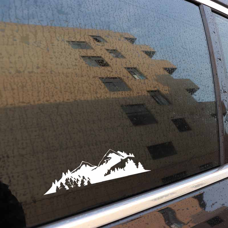 New Brand 17.8CM*4.9CM Mountain Forest Adventure Vinyl Motorcycle Car Decal Sticker Black Silver C13-000374