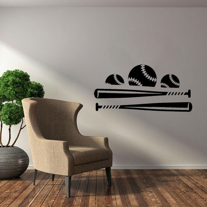 Hot 48CM*23.2CM Interesting Baseball Wall Sticker PVC Sitting Kitchen And Gym Creative Personalized W2-722