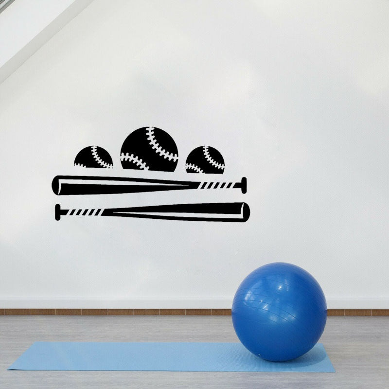 Hot 48CM*23.2CM Interesting Baseball Wall Sticker PVC Sitting Kitchen And Gym Creative Personalized W2-722