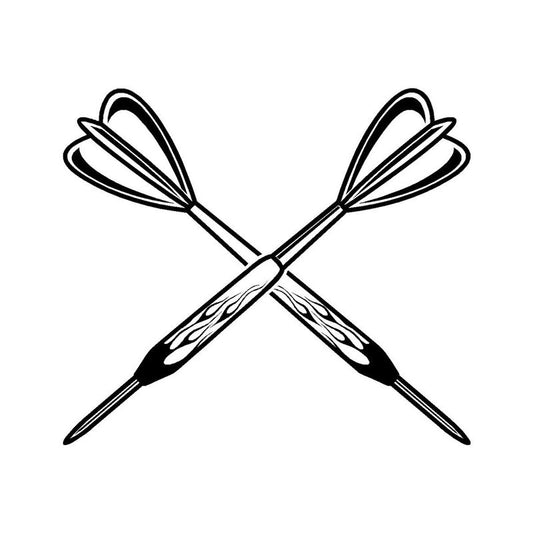 19*16.5CM Fashion Darts Car Sticker Covering The Body Vinyl Car Decorative Accessories Black/Silver C7-1492