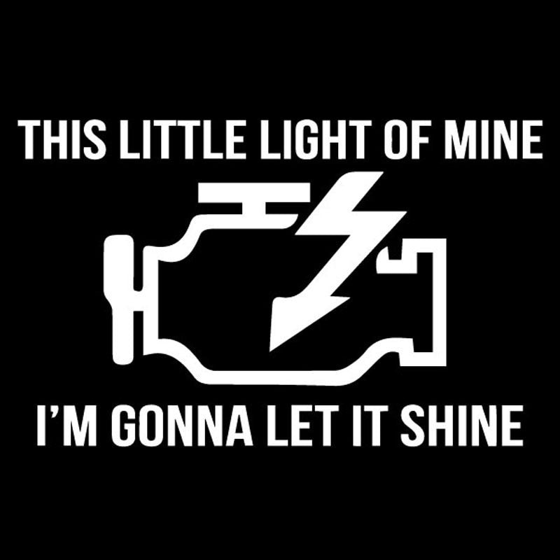 Hot 16X10CM THIS LITTLE LIGHT OF MINE I'M GONNA LET IT SHINE JDM Vinyl Decal Car Sticker Black/Silver C26-0226