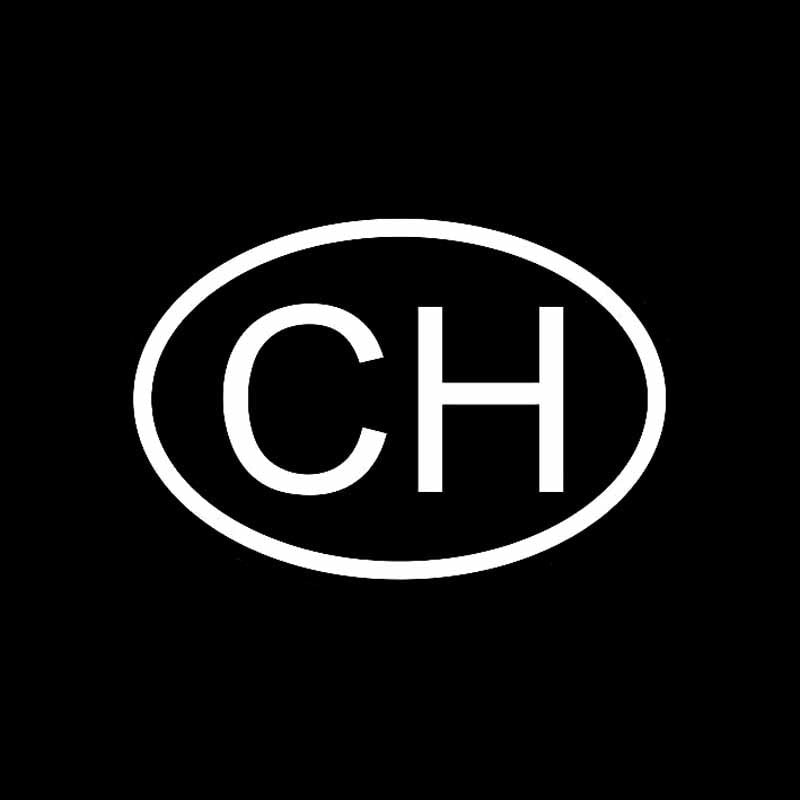 New Hot 14.7CM*10CM CH SWISS COUNTRY CODE OVAL CAR STICKER VINYL DECAL Black Silver C10-01207