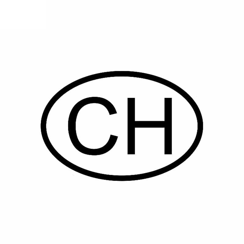 New Hot 14.7CM*10CM CH SWISS COUNTRY CODE OVAL CAR STICKER VINYL DECAL Black Silver C10-01207