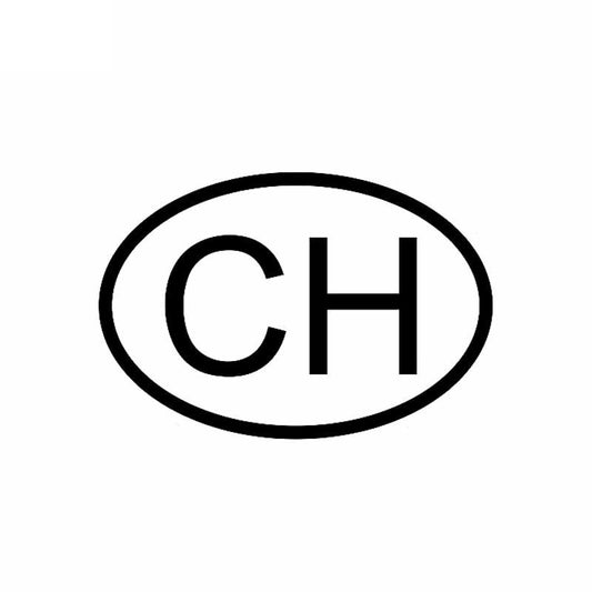 New Hot 14.7CM*10CM CH SWISS COUNTRY CODE OVAL CAR STICKER VINYL DECAL Black Silver C10-01207