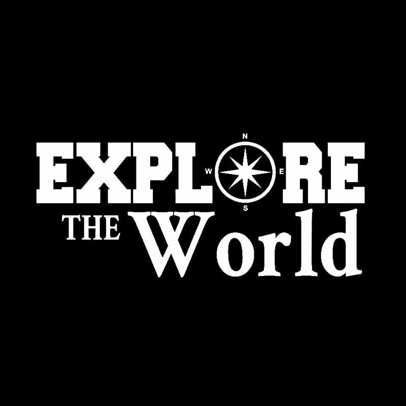 New Brand 15.6CM*6.8CM EXPLORE THE WORLD Compass Travel Decor Car Stickers Vinyl Decal Black Silver C10-01153