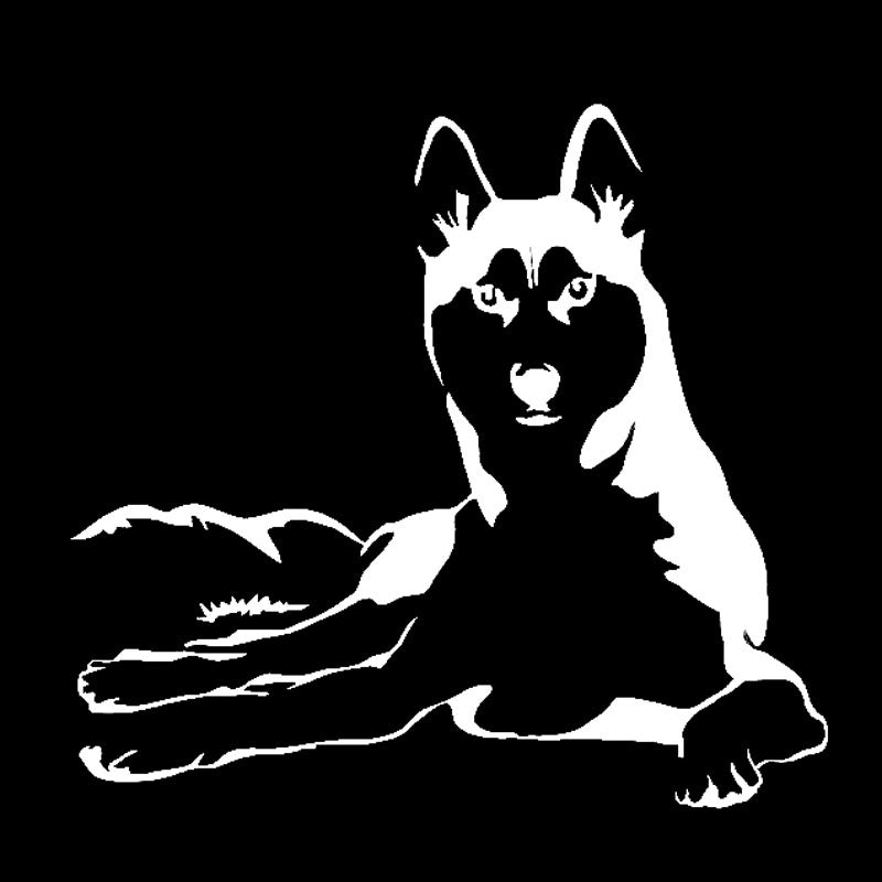 2020 NEW 15CM*14CM Husky Dog Animal Vinyl Car Sticker Decals Black/Silver C10-00434