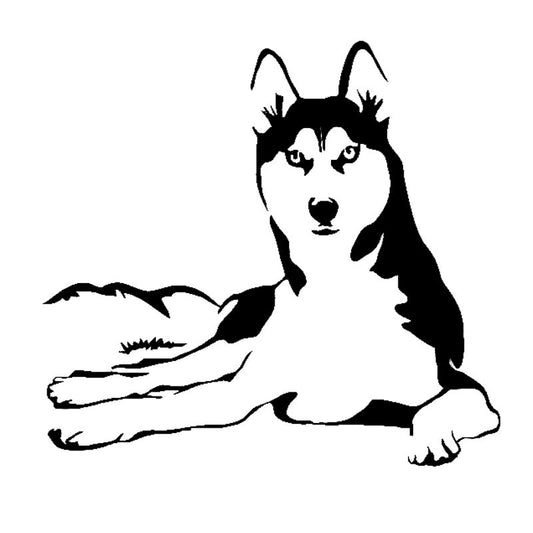2020 NEW 15CM*14CM Husky Dog Animal Vinyl Car Sticker Decals Black/Silver C10-00434