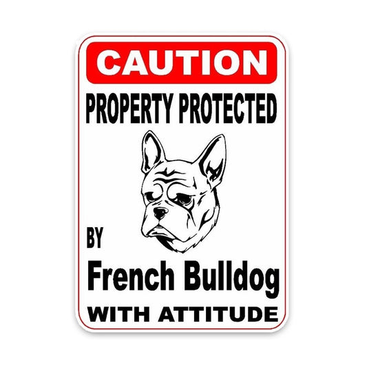 11.4*16CM Property Protected By French Bulldog Dog Puppy Pet Decoration Fashion Car Sticker  C1-4711
